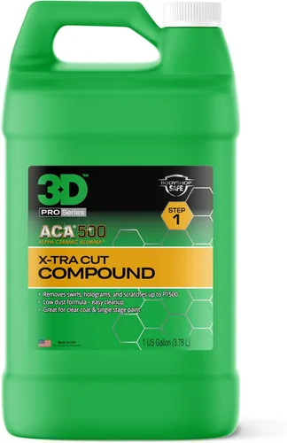 Miniatura 3 de 3D ACA 500 Compuesto de Corte – Paso 1 Extra-Cut para Corrección Profunda de Pintura Corta Grano P100 o Más Fino Seguro para Taller