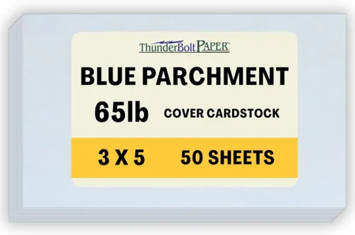 50 papel de pergamino azul de 65 libras de peso de cubierta – 3 x 5 pulgadas (3 x 5 pulgadas) foto| Tarjeta|Tamaño del marco- Hojas de cartulina