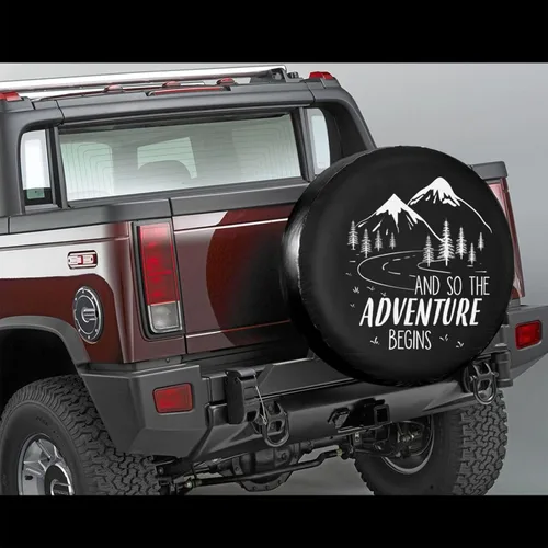 Miniatura 2 de Y así comienza la aventura Cubierta de neumático de repuesto Cubierta de rueda de neumático para autocaravana Cubiertas de rueda de neumáticos