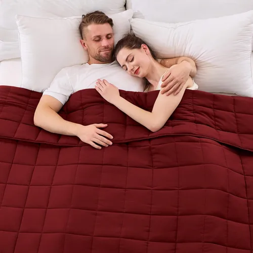 Miniatura 20 de yescool - Manta con peso, 7 libras, fresca, transpirable, con cuentas de cristal prémium, lavable a máquina, para dormir, 60-90 libras, 41 x 60 Gris