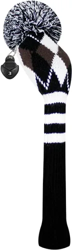 Scott Edward 1PCS Driver(460CC) Fairway Hybrid(UT) cubierta de palo de golf de acrílico de punto de madera con etiquetas de número giratorias,