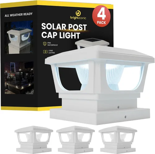 Miniatura 11 de Brighticonic Luces solares para tapa de poste para exteriores de 4 x 4, 3 x 3 – Luces de poste de encendido/apagado automático alimentadas por