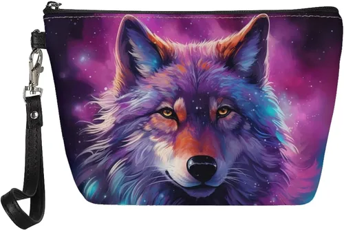 Miniatura 27 de Upetstory Bolsa de maquillaje de animales, bolso pequeño de cuero para cosméticos de viaje para niñas y mujeres, bolso de mano para lápiz labial