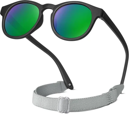 Miniatura 18 de RIVBOS Gafas de sol para bebés niños y niñas con correa UV400 polarizadas flexibles para niños pequeños, bebés y recién nacidos (0-24 meses) RBK0231