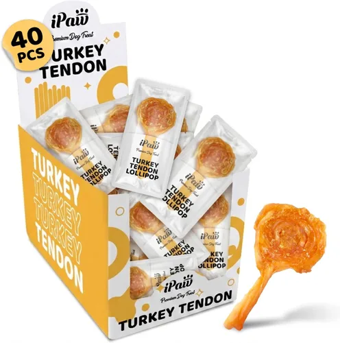 Miniatura 11 de iPaw Tendones de pavo para perros, 100% Turquía y materia prima de origen estadounidense, hipoalergénicos, masticables naturales de grado humano