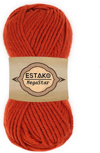 Miniatura 8 de Estako Megastar, 3.52 Oz (100g) de hilo de acrílico 75% y lana 25%, suave, peso grueso voluminoso #5 para crochet y tejer 120 yardas (110m)