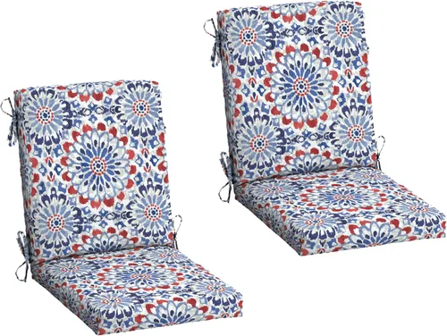 Miniatura 63 de ARDEN - Cojín para silla de comedor exterior de 20 x 20 pulgadas, resistente al agua y a la decoloración, textura verde azul pavo real
