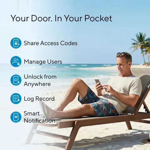 Miniatura 3 de ULTRALOQ Bolt - Cerraduras inteligentes WiFi para puerta delantera con sensor de puerta, funciona con Apple Home, Alexa, Google