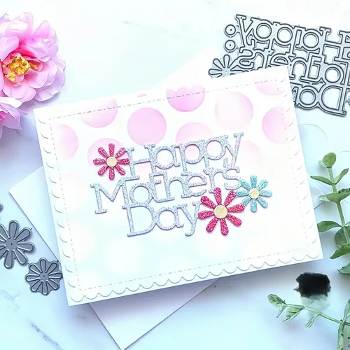Miniatura 8 de Troqueles para hacer tarjetas, troqueles de corte de metal para el Día de la Madre, troqueles de papel para álbumes de recortes, suministros