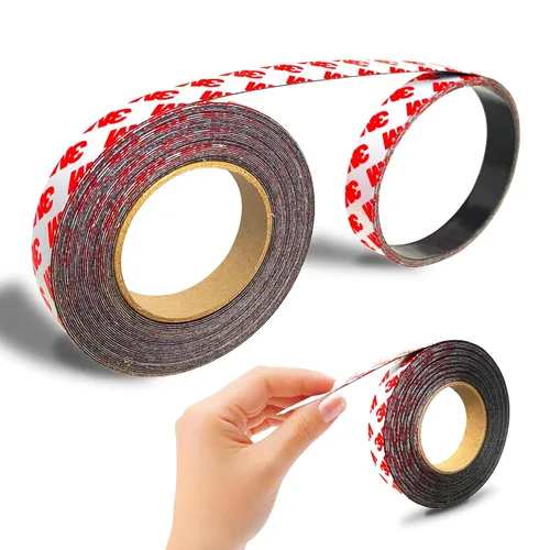 Miniatura 11 de Cuadrados magnéticos con respaldo adhesivo 3M (96 unidades cada una de 3/4 x 3/4 pulgadas), tira de cinta magnética autoadhesiva precortada