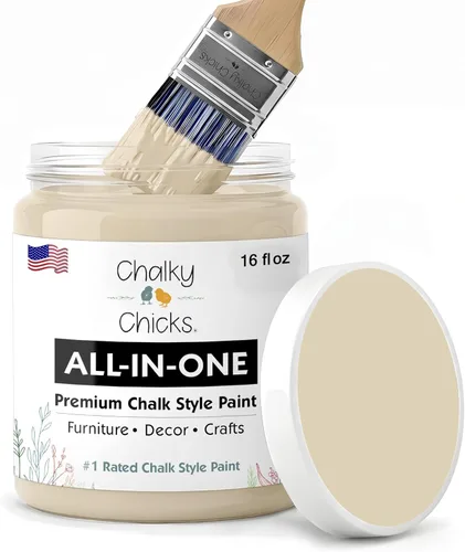 Miniatura 14 de Chalky Chicks - Pintura mate a la tiza, no requiere lijado, 4 onzas líquidas, color gris oscuro (Gun Metal Gray), para muebles, pintura sin Gris