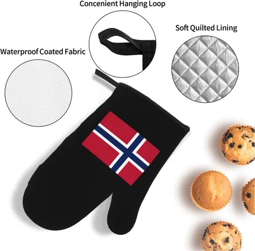 Miniatura 5 de Norway Flag - Juego de 4 manoplas de horno resistentes al calor