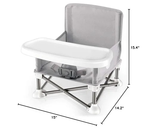 Miniatura 9 de Serene Life - Asiento elevador de asiento para bebé, ahorro de espacio, silla de alimentación plegable portátil para abrir y reventar, cinturón