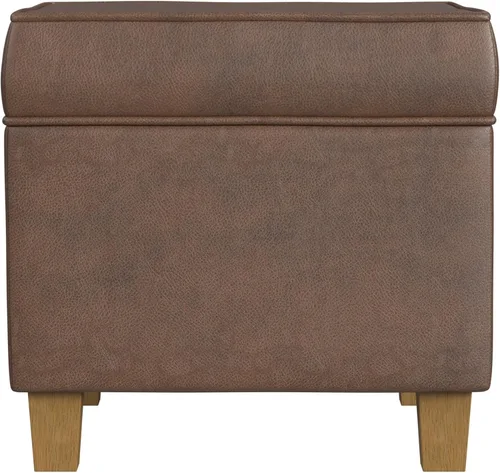 Miniatura 16 de HomePop Otomana Clásica Cuadrada de Almacenamiento con Tapa Desmontable Otomana con Almacenamiento para Sala de Estar y Dormitorio, Patrón de Negro