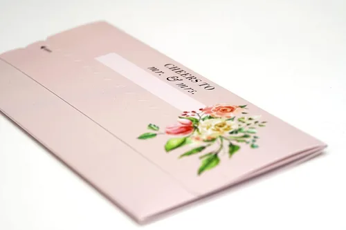Miniatura 3 de Tarjeta de boda, con dos aperturas de tira para desgarrar, con ventana de plástico transparente que deja ver dinero, cheques o tarjetas de regalo