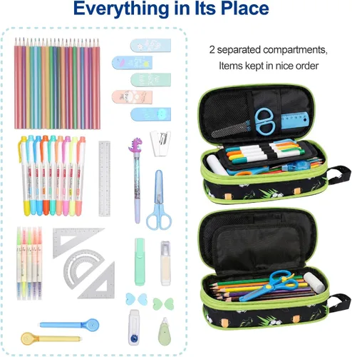 Miniatura 3 de Bagseri Pencil Case for Kids - Expandable Pencil Case for Boys Pencil Pouch Pencil Box Organizer Cute Pencil Bag for Student School, Black Football