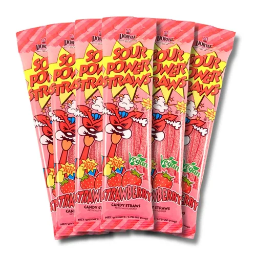 Miniatura 27 de Sour Power Premium Sorbetes de caramelo surtidos – Los caramelos de pajitas agrias originales desde 1985 – 50 g (Paquete de 6) – Vegano,