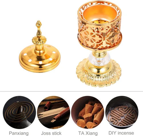 Miniatura 9 de SOIMISS Quemador de incienso de hierro de estilo europeo para decoración del hogar, bodas y festivales, accesorio de aromaterapia para purificar