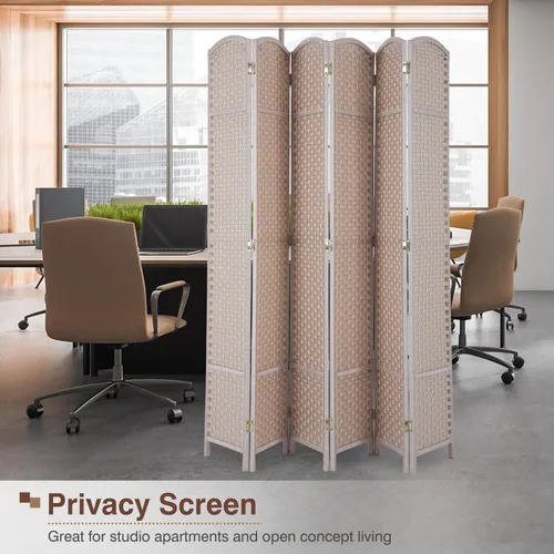 Miniatura 6 de Divisor de habitación, 6 paneles de 5.6 pies de alto, pantalla de privacidad impermeable, marco de madera, divisores de habitación y pantallas