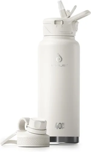 Miniatura 16 de IDEUS Botella de agua aislada de 12 onzas, botella de agua aislada de acero inoxidable para la escuela, botellas aisladas con pajitas a prueba
