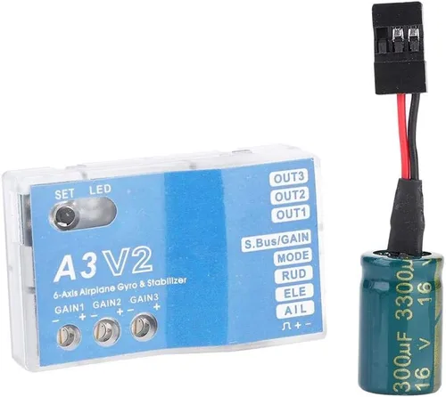 Miniatura 5 de Controlador de vuelo Estabilizador F50A 3-Axle Gyro A3 V2 Controlador de vuelo Sistema estabilizador para RC Avión de ala fija
