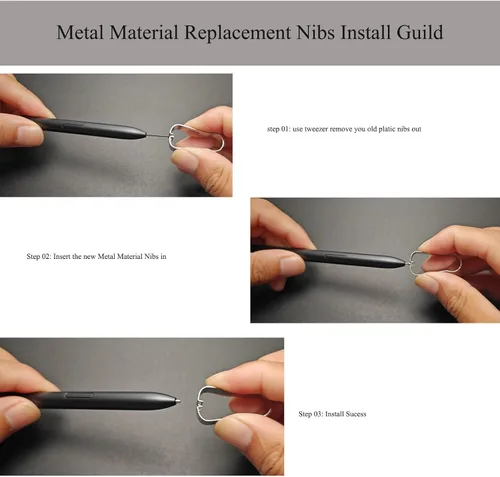 Miniatura 6 de Paquete de 2 + 1 lápiz capacitivo de repuesto para punta de metal, puntas de titanio para Galaxy Tab S8, Tab S8 Ultra Pen Piezas de repuesto