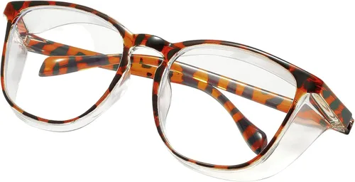 Miniatura 34 de Gafas de seguridad para enfermeras, gafas protectoras – Antivaho marco cuadrado elegante gafas transparentes para mujeres y hombres C16-negro Gery