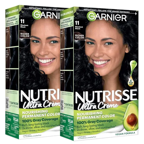 Miniatura 36 de Garnier Nutrisse - Tinte permanente en crema nutritiva para el cabello, 73 rubio dorado oscuro (Honey Dip), 2 unidades (el empaque puede variar)