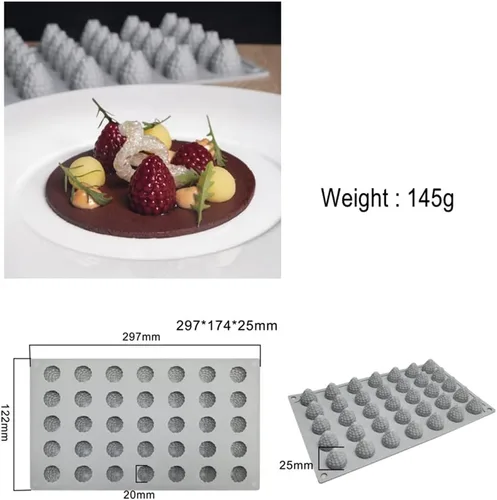 Miniatura 8 de mostsom Molde de Silicona 3D de Frambuesa de 35 Cavidades para Fondant Chocolate Dulces Pasta de Goma Arcilla Polimérica Resina Cocina Horneado