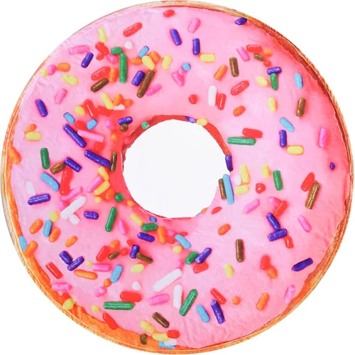 Vessia Manta de Tiro con estampado de rosquillas rosadas, manta realista y divertida de comida para adultos y niños, 300GSM, suave manta de tiro