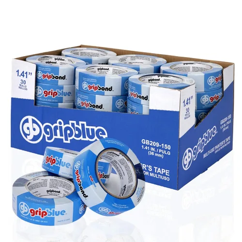 Miniatura 7 de Cinta de Pintor Azul de 2 Pulgadas de Ancho, a Granel - 24 Rollos de Cinta de Enmascarar, "Grado Profesional" - Produce Líneas Exactas en Paredes