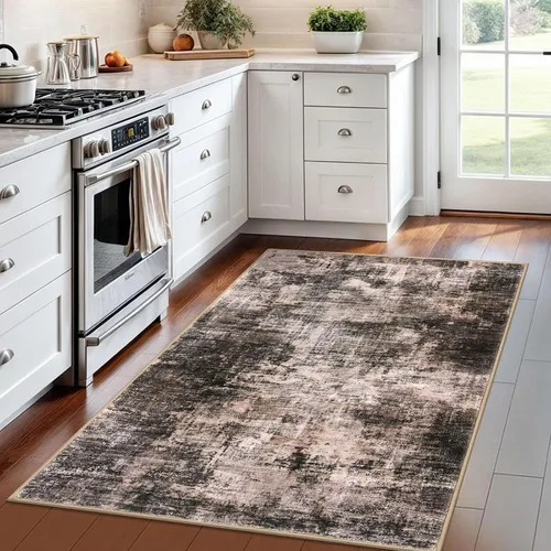 Miniatura 651 de IOHOUZE Alfombra abstracta lavable de 3 x 12 pies para pasillos, antideslizante para cocina, camino de entrada de lana sintética para interiores
