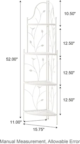 Miniatura 4 de Glitzhome Estante de metal blanco de 52 pulgadas de alto con 4 niveles para interior y exterior, jardín, granja