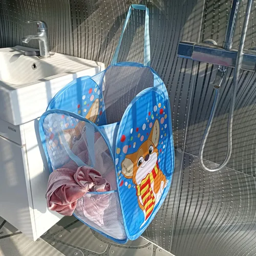 Miniatura 7 de Bolsa de almacenamiento de ropa sucia plegable tierna con imágenes (3)