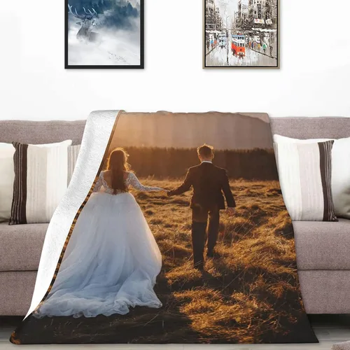Miniatura 3 de Manta personalizada con fotos, texto, Manta Personalizada con imagen, texto o fotos para regalos de cumpleaños de adultos o niños, Navidad, Noche