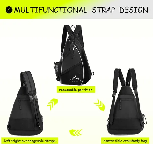 Miniatura 5 de Himal - Bolsa de pickleball ajustable, tenis, bolsa de raqueta, mochila de pickleball con soporte para botella de agua para hombres