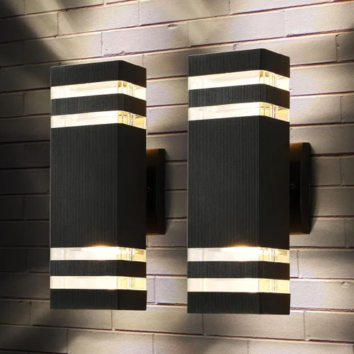 Miniatura 14 de tewei Paquete de 4 Luces de Pared para Exteriores, Luminaria Exterior Moderna de Montaje en Pared Negra, Luces Exteriores para Casa, Aluminio Negro