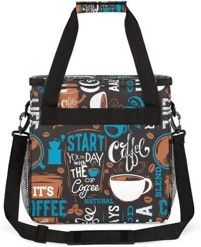 Miniatura 5 de Bolsa de transporte para cafetera, color azul, compatible con Keurig K-Mini o K-Mini Plus, portátil, de una sola porción, con bolsillos para AA
