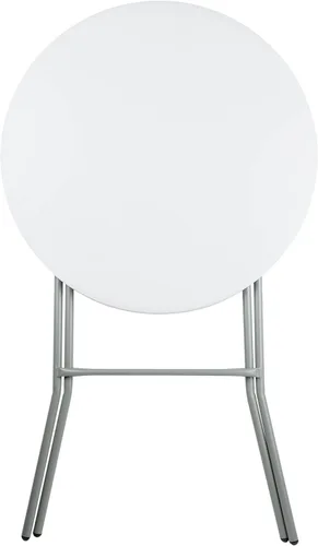 Miniatura 4 de PRO&Family Mesa portátil plegable plástica redonda de 32 pulgadas, blanca, altura superior de la barra de la tabla para los acontecimientos