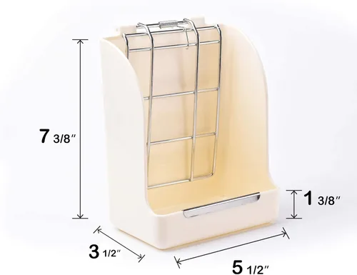 Miniatura 3 de CalPalmy Comedero de heno para conejos, cobayas y chinchillas, minimiza los residuos y el desorden con dispensador de heno colgante de 5.5 x 3.5 x
