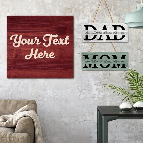 Miniatura 5 de Letreros personalizados de madera personalizados, decoración del hogar, regalos con texto, letreros de madera personalizados, tablero familiar