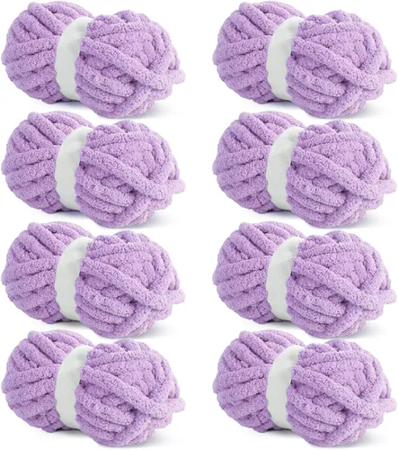 Miniatura 12 de HOMBYS Hilo de Chenille Grueso Carbón para Crochet, Hilo Grueso Espeso y Esponjoso para Tejer, Hilo Súper Grueso para Tejer Mantas a Mano, Hilo