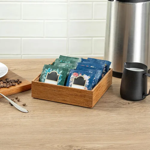 Miniatura 7 de Eco Display Contenedor de condimentos de bambú de 7 x 7 x 2 pulgadas, 1 caja grande para especias, resistente a astillas, para condimentos