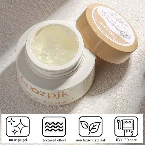 Miniatura 5 de Fcozpjk Gel de efecto cromado 3D, gel de escultura semisólido que no se limpia para frotar polvo de uñas cromado, geles de pintura transparente