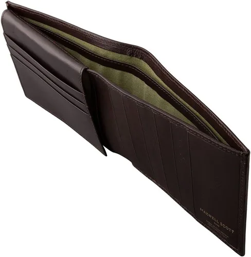 Miniatura 3 de Maxwell Scott Mens Luxury Leather Trifold Wallet The Gallucio Handmade In Italy Dark Chocolate Brown