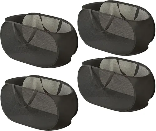 Miniatura 11 de 4 Piezas Cesta de Lavandería Desmontable con Malla y Mangos Duraderos, Cestas de Lavandería Plegables, Cesta de Ropa Plegable para Dormitorio Azul