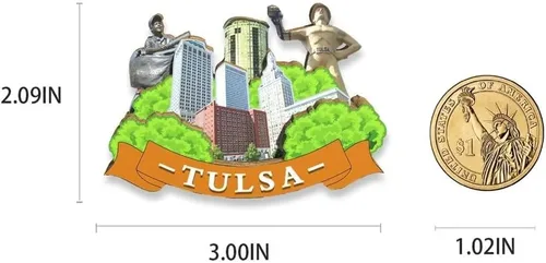 Miniatura 3 de Imán de Tulsa de Estados Unidos para nevera, hitos de madera, 3D, viajes, coleccionables, recuerdos, decoración hecha a mano2