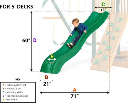 Miniatura 2 de Swing-N-Slide Ws 5032 Olympus Wave Slide - Tobogán de plástico de 2 piezas para cubiertas de 5 pies, color azul