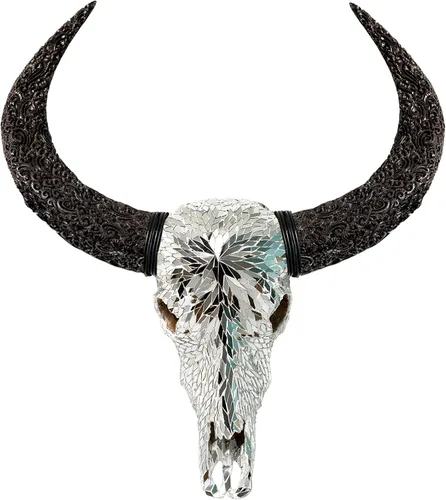 Miniatura 12 de Skull Bliss - Auténtica calavera de búfalo tallada a mano de taxidermia real/Decoración de pared única con calavera de toro real/Decoración genuina