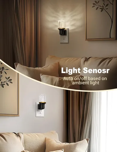 Miniatura 3 de JandCase Luz de Noche LED, Luces Nocturnas Regulables Enchufables en la Pared, Luz Nocturna Moderna con Sensor de Luz Automático de Encender/Apagar